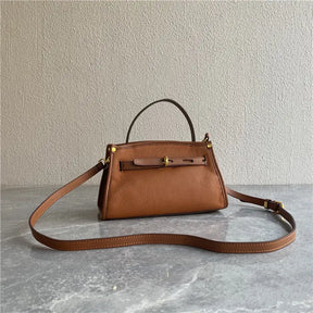 OOOBAG Brown Vegan Leather Kelly Handbags