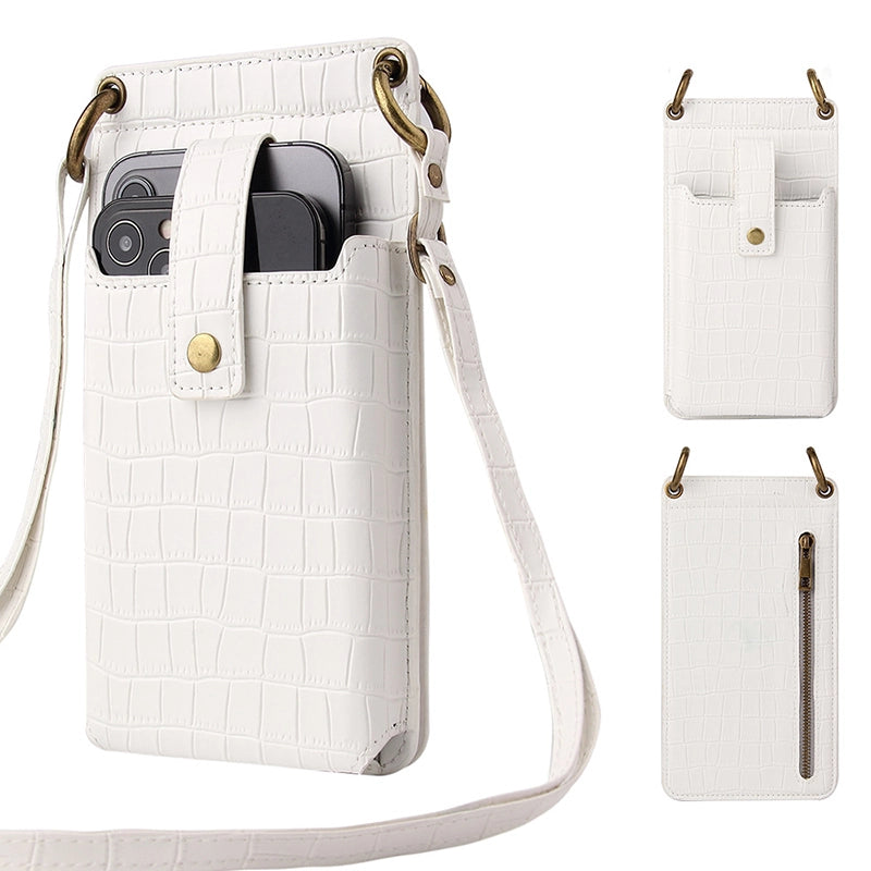 ooobag white croc leather phone bag