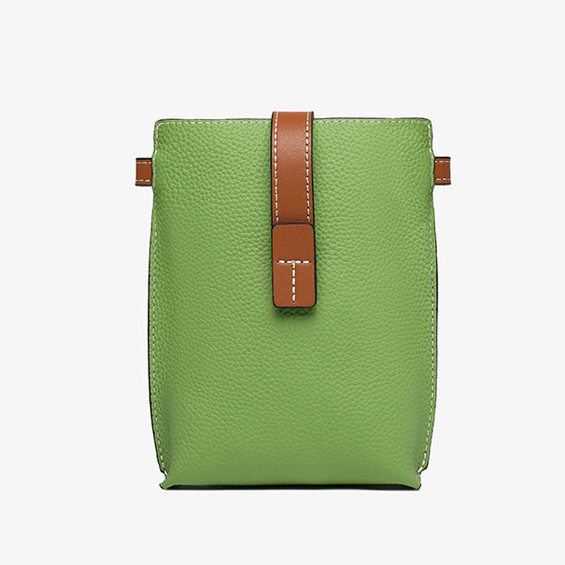 ooobag women's green leather crossbody phone bag