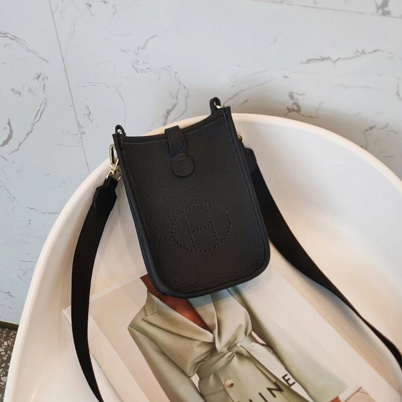 ooobag black vegan cross body leather phone bag