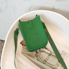ooobag green vegan cross body leather phone bag