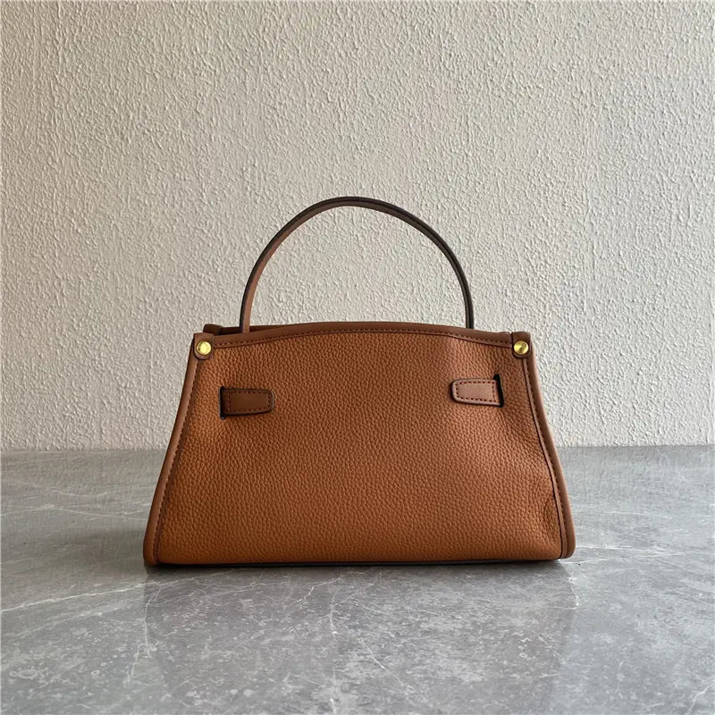 OOOBAG Brown Vegan Leather Kelly Handbags