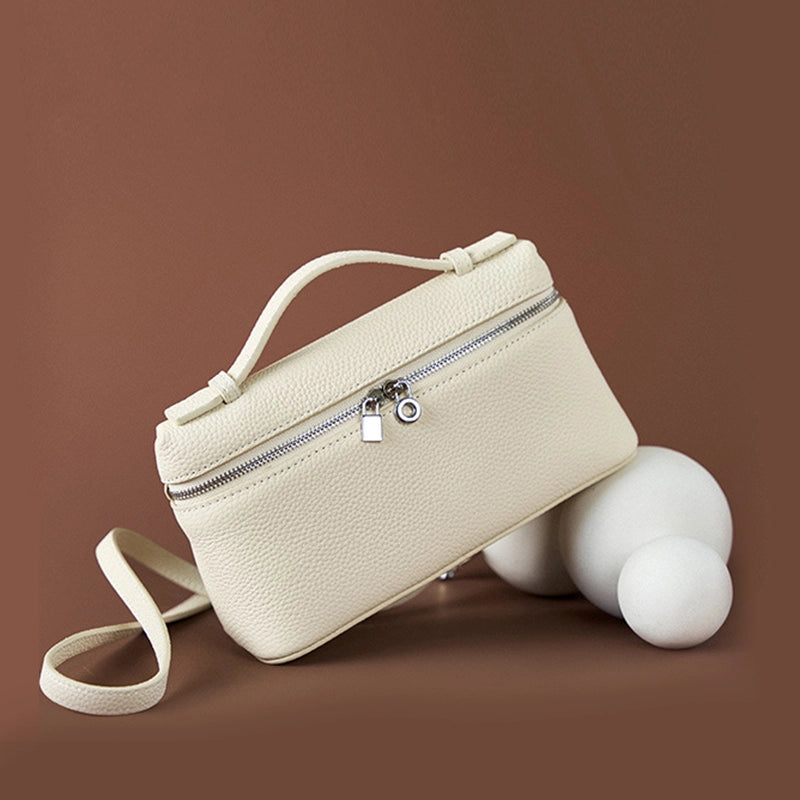 OOOBAG Cream Vegan Leather Extra Pocket Pouch Bag