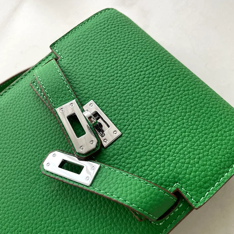 ooobag green vegan leather crossbody kelly phone bag