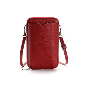 ooobag red leather crossbody phone bags