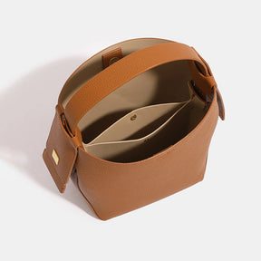 ooobag brown leather bucket bag