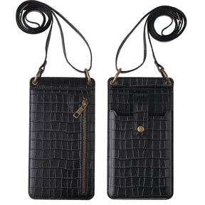 ooobag black croc leather phone bag