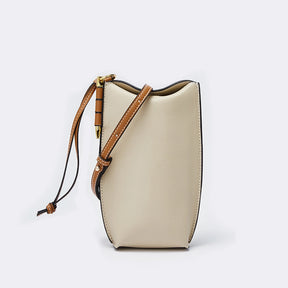 ooobag beige leather cell phone bag