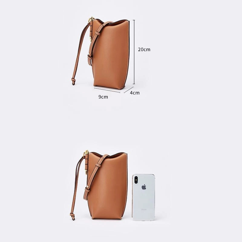 ooobag brown leather cell phone bag
