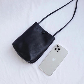 ooobag black leather cell phone crossbody bag
