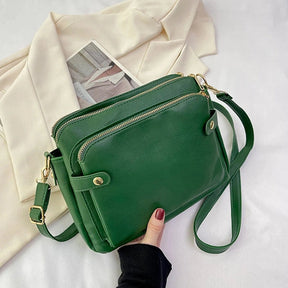 ooobag green vegen leather messenger bag