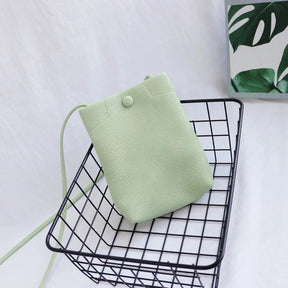 ooobag pastel sage leather cell phone crossbody bag