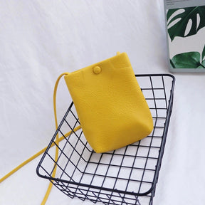 ooobag mustard leather cell phone crossbody bag