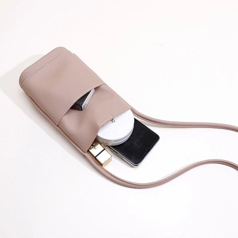 ooobag pink leather crossbody phone bag