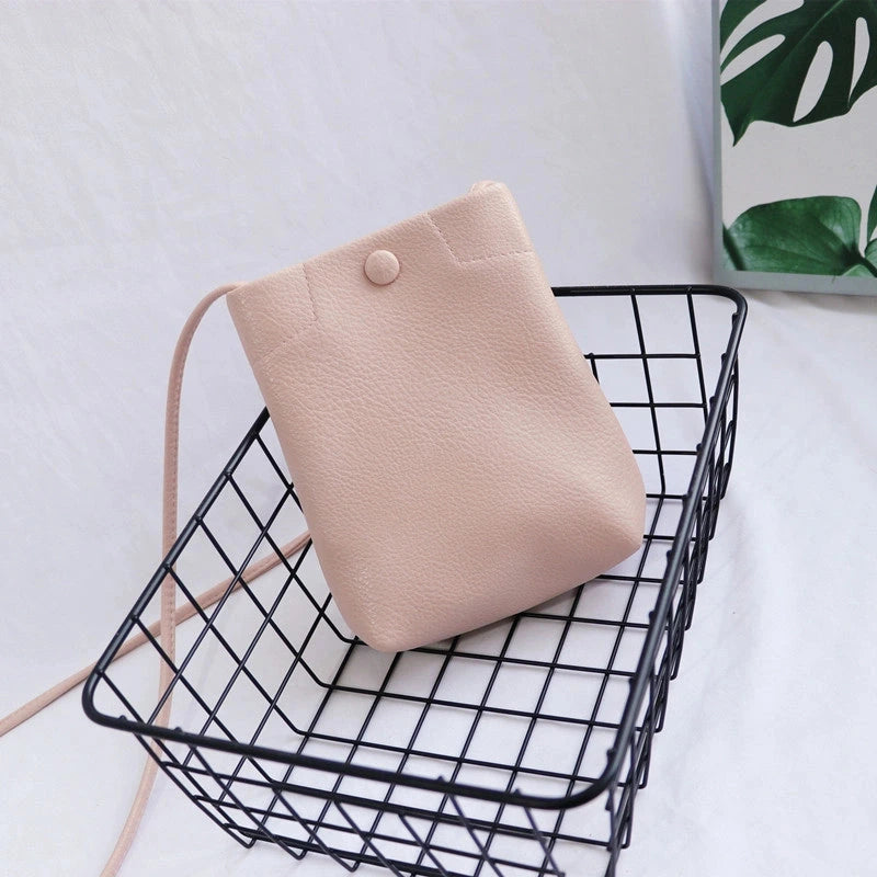 ooobag pastel pink leather cell phone crossbody bag